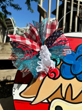 Load image into Gallery viewer, Patriotic Highland Cow Door Hanger
