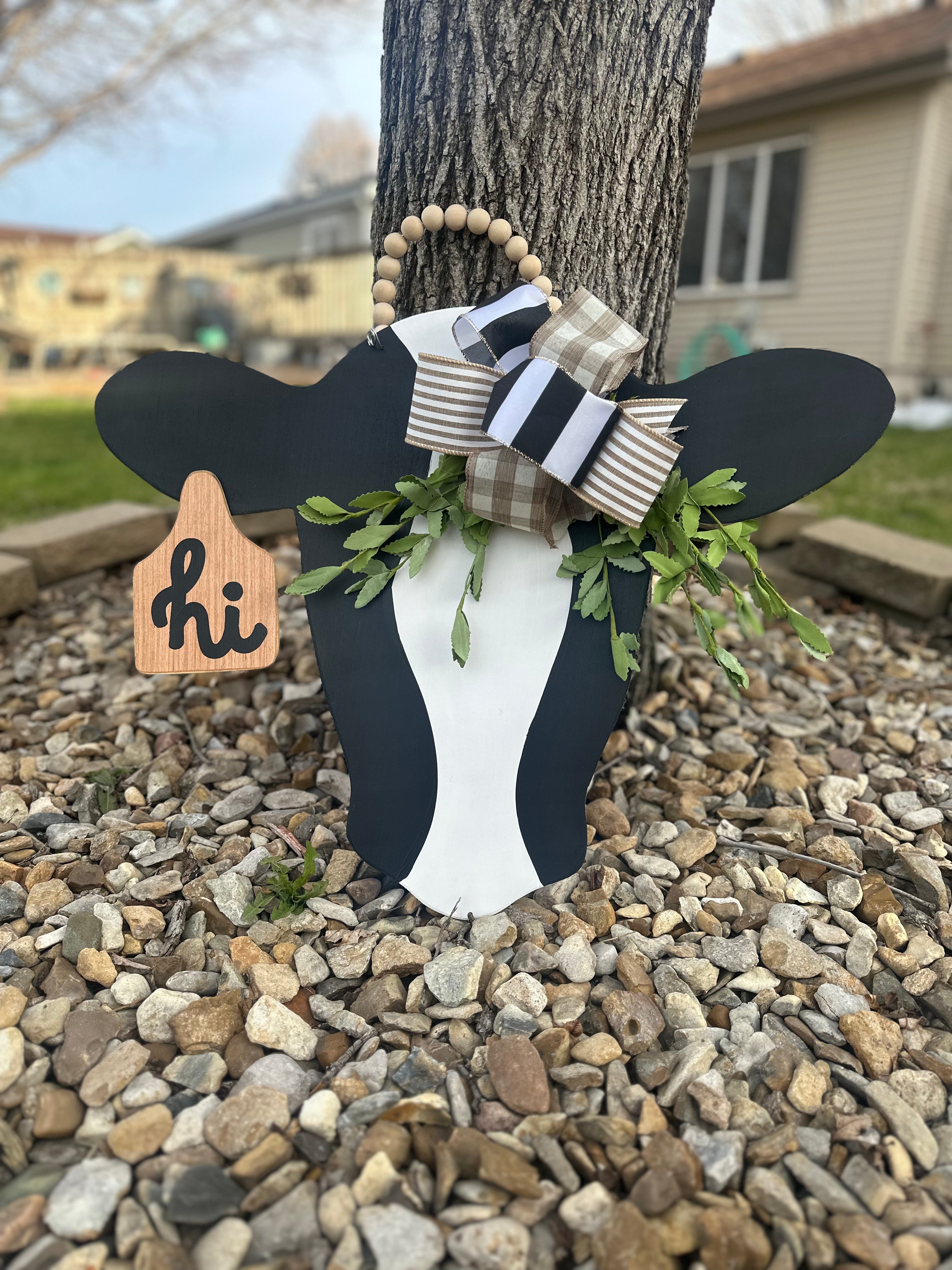 3D Cow door hanger, 3D door hanger, cow door hanger shops | swag and tag