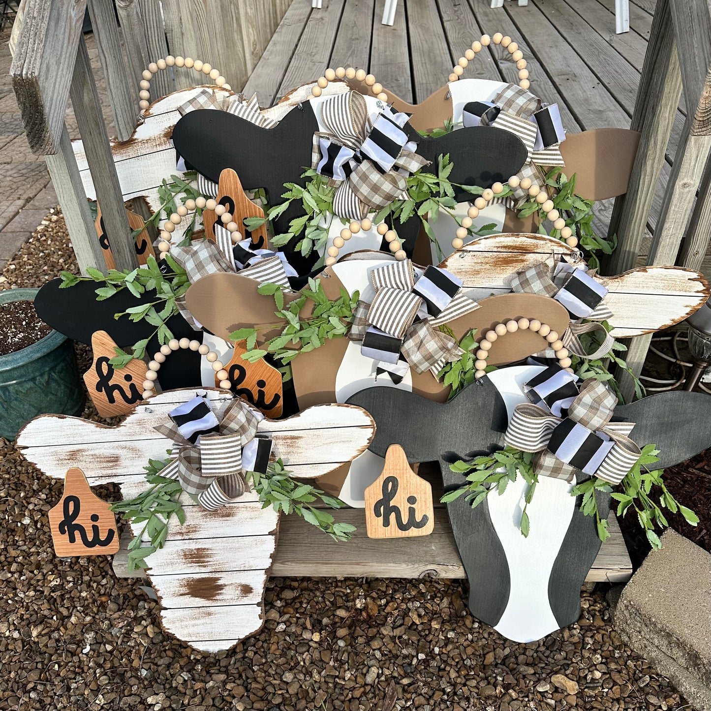 Cow Door Hanger with 3D Ear Tag