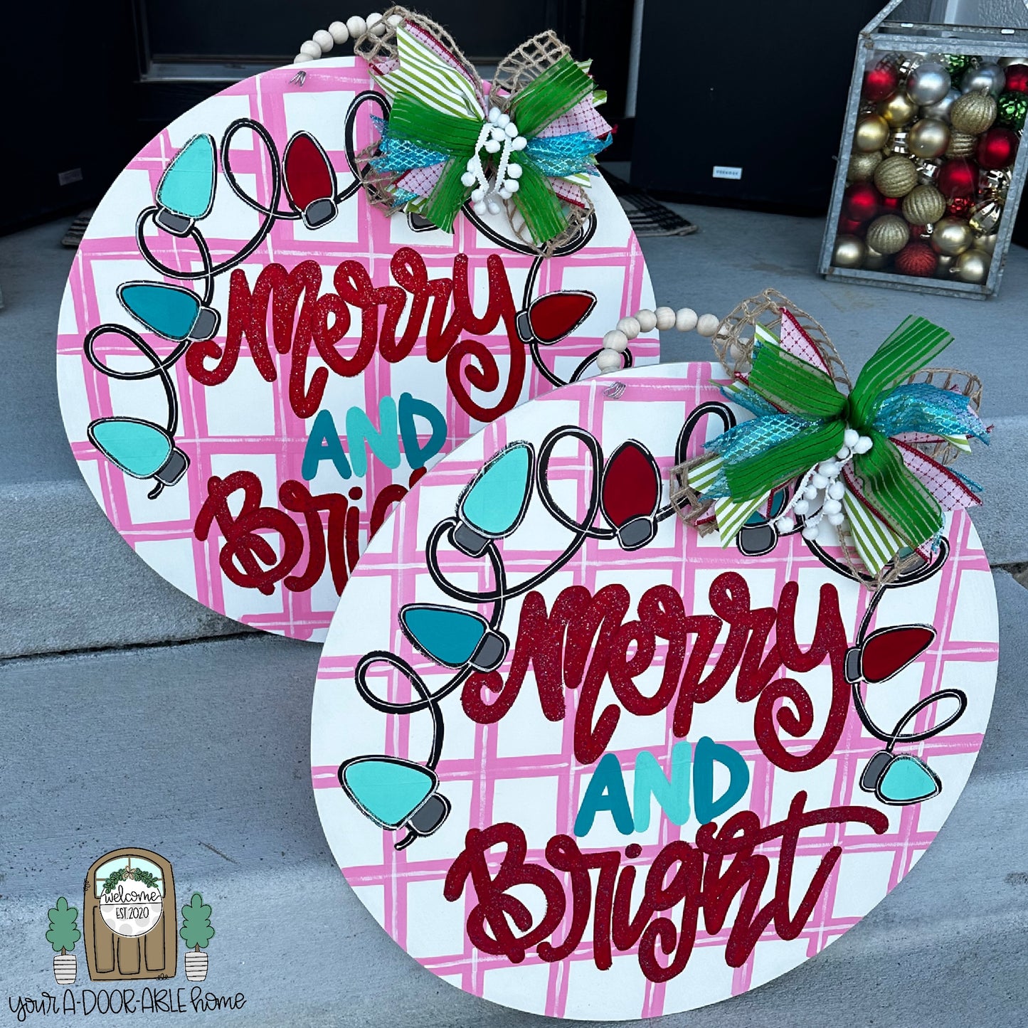 Merry and Bright Door Hanger