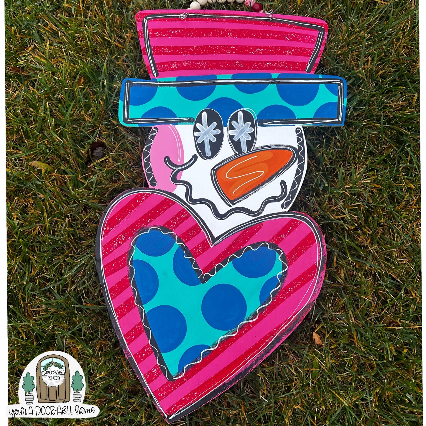 Snowman Heart Door Hanger