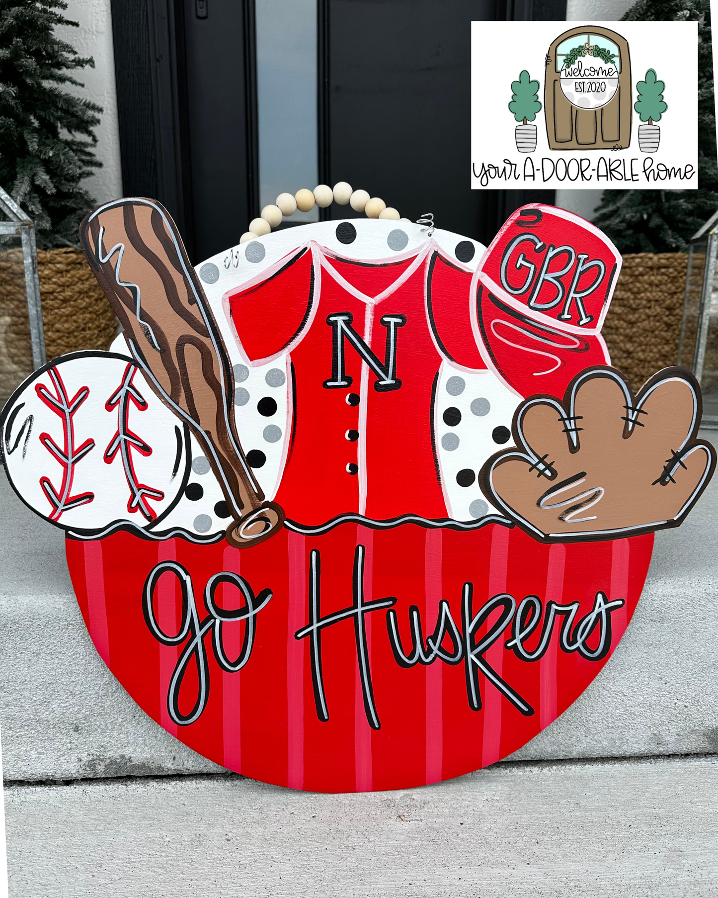 Husker Baseball Door Hanger