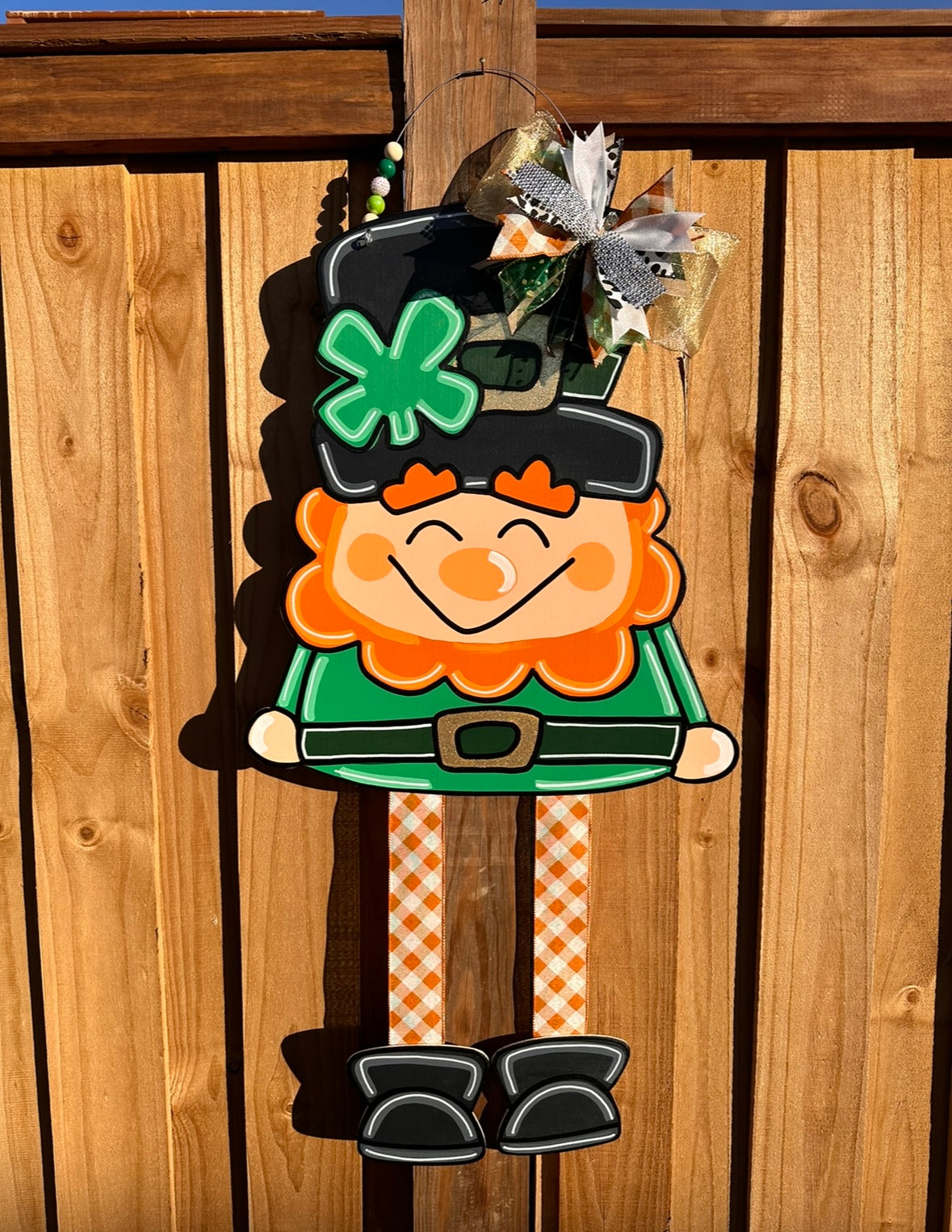 XL Leprechaun Ribbon Leg Door Hanger