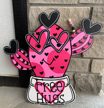 Load image into Gallery viewer, Free Hugs Cactus Door Hanger