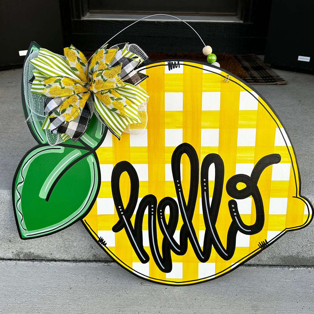 Hello Lemon Door Hanger