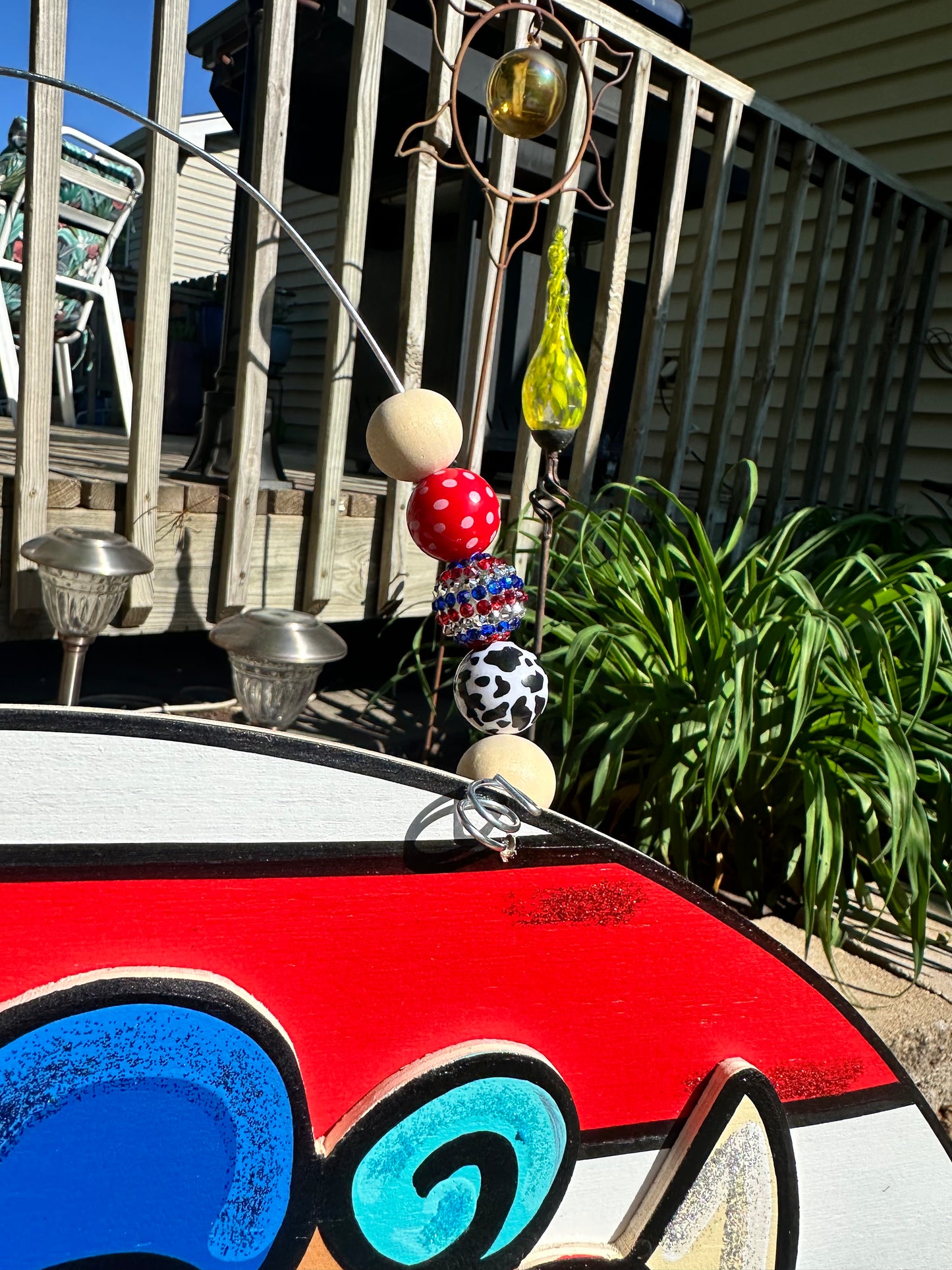 Patriotic Highland Cow Door Hanger