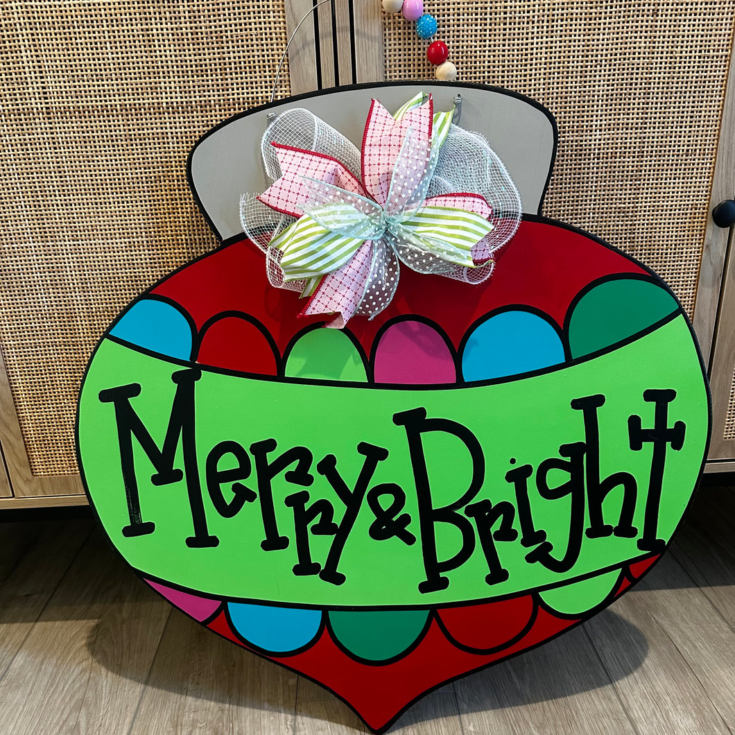 Merry and Bright Door Hanger