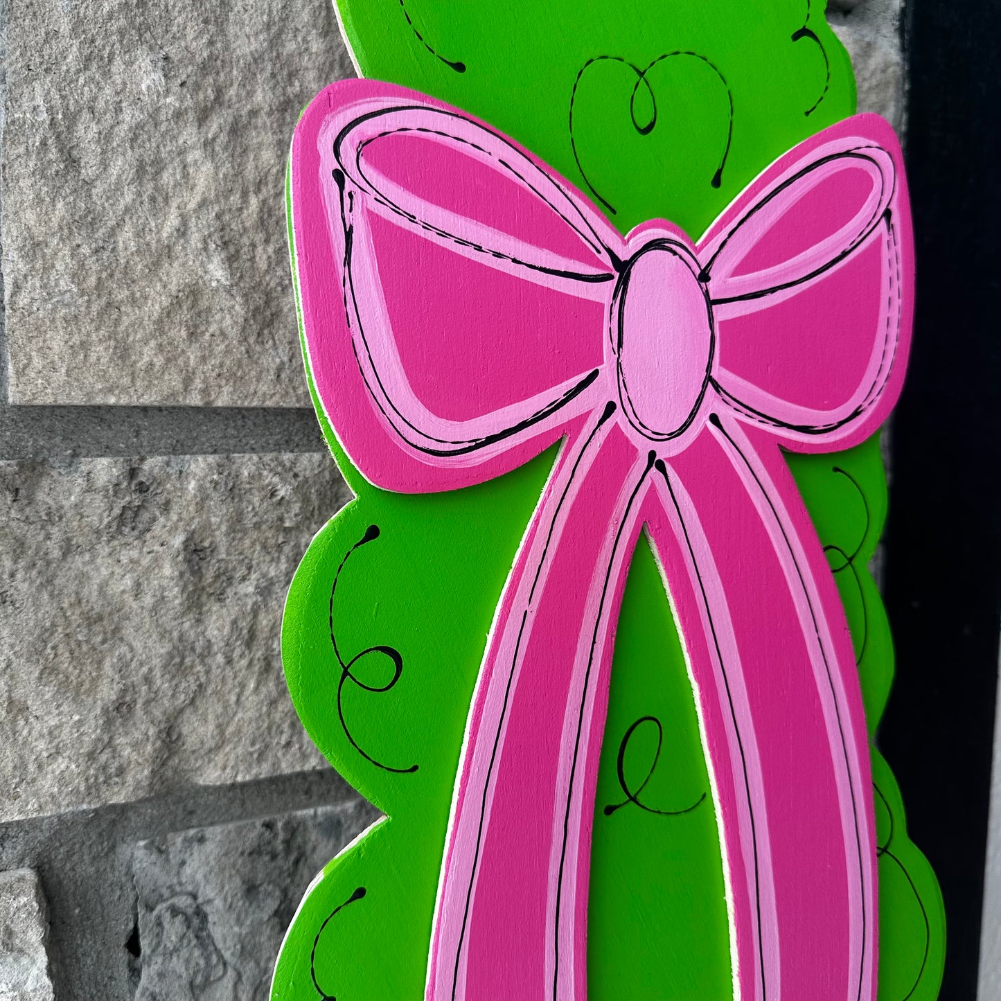 Bow Topiary Door Hanger