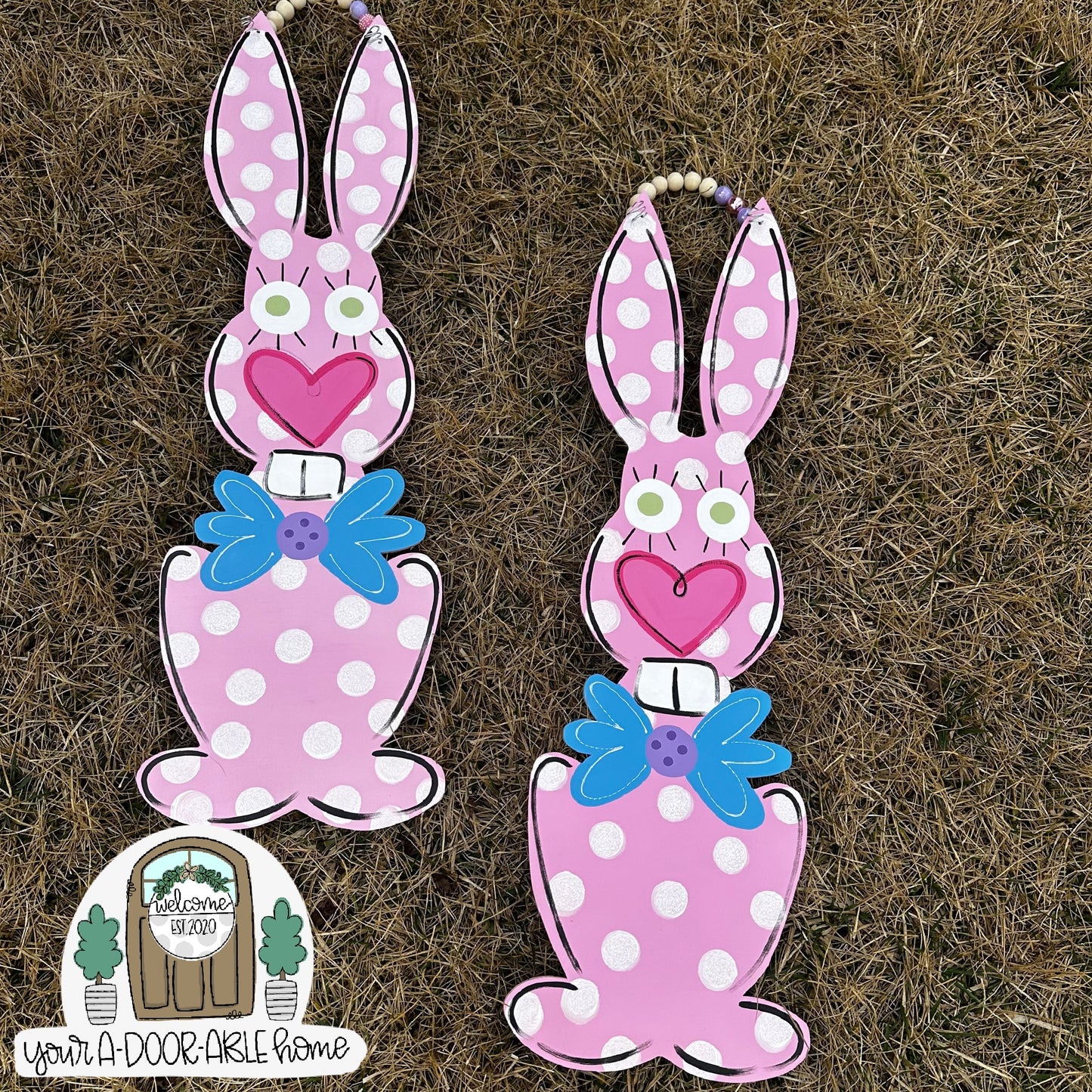 Polka Dot Bunny Door Hanger