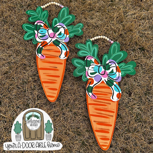 Polka Dot Carrot Door Hanger