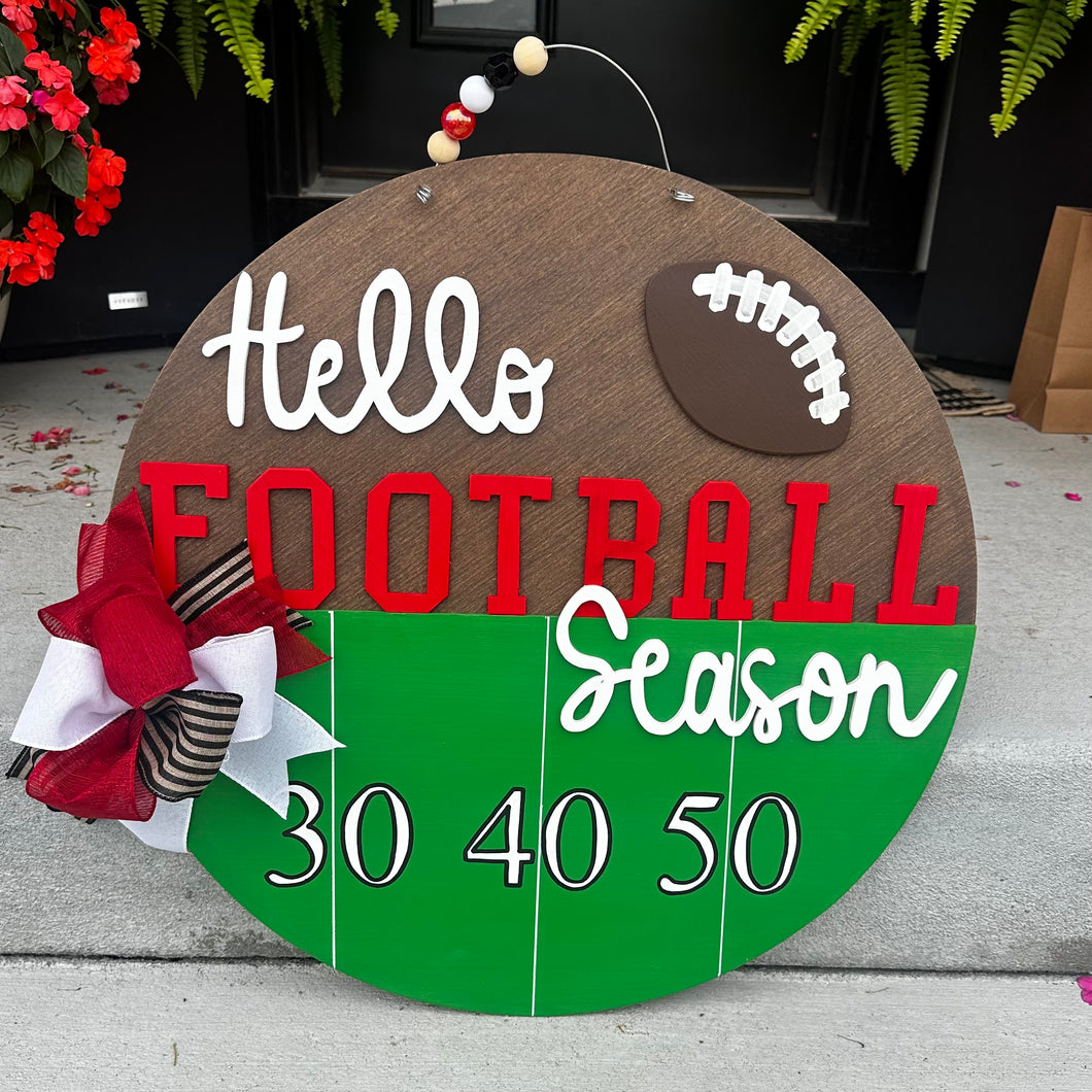 Hello Football Season Door Hanger