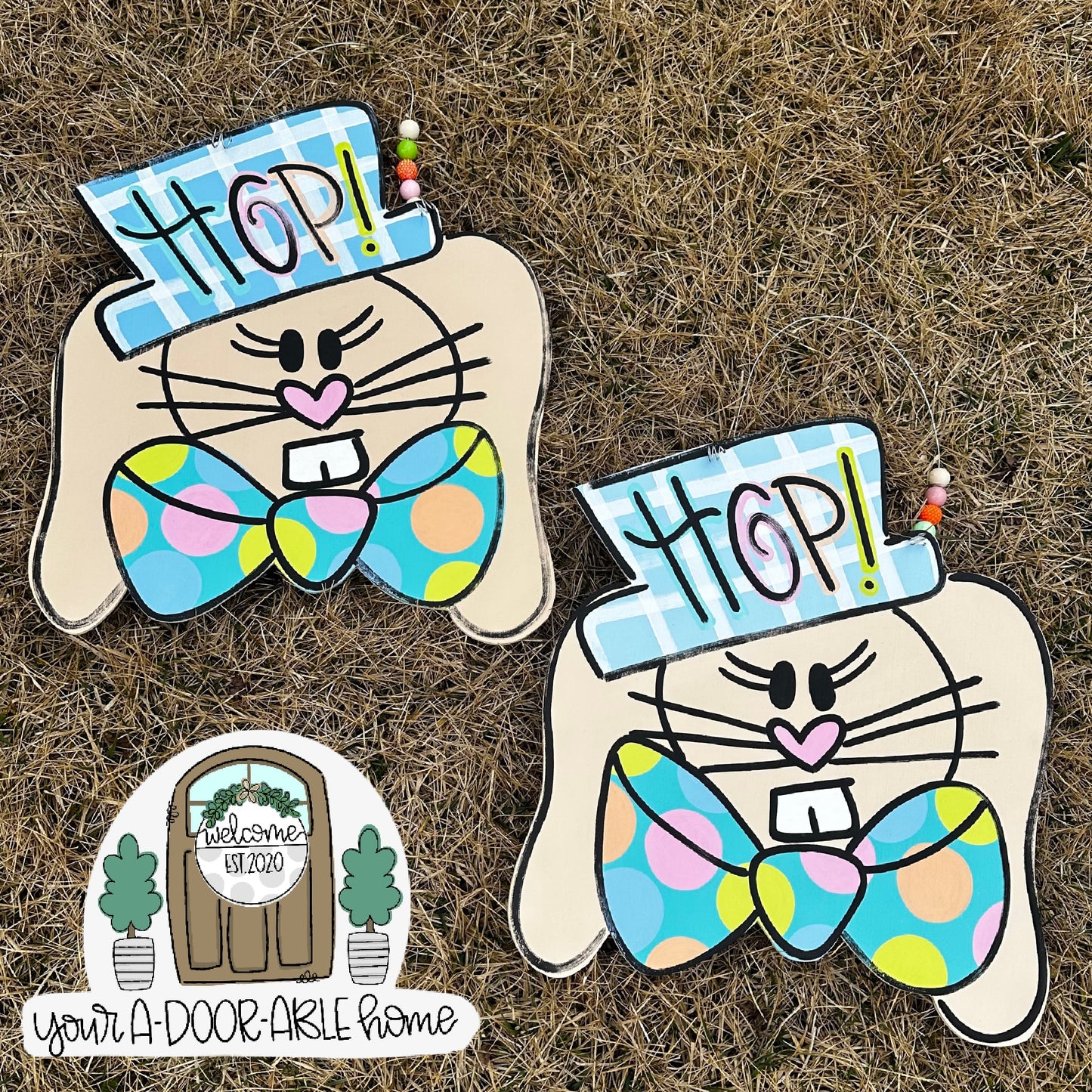 Hop Bunny Door Hanger