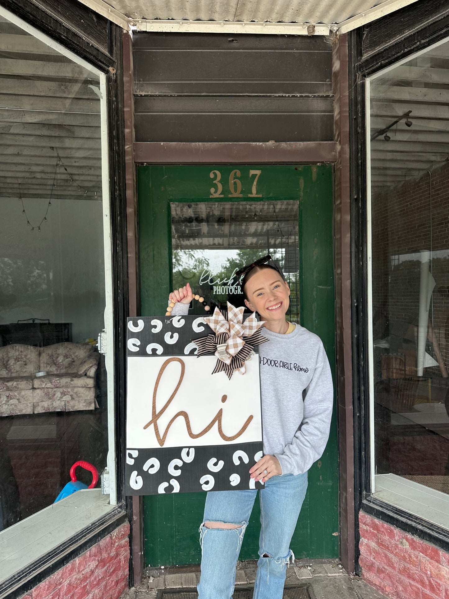 Hi Cheetah Door Hanger