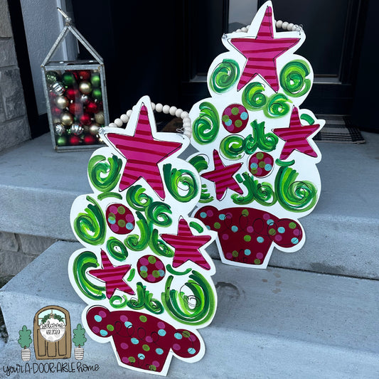 Whimsical Christmas Tree Door Hanger