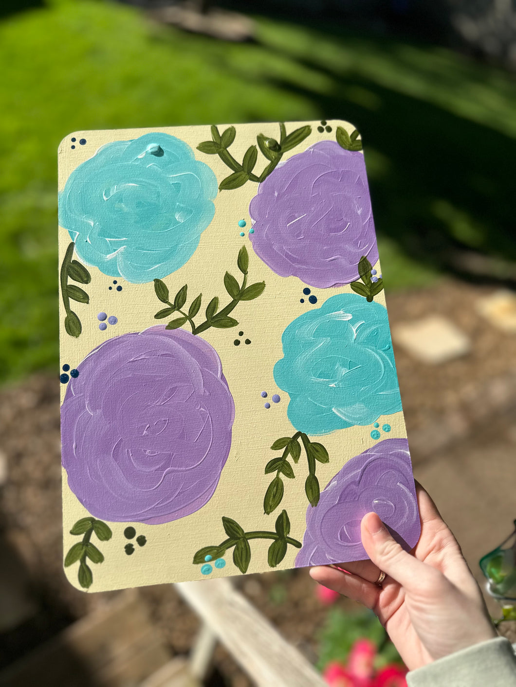 Blue and Purple Floral Clipboard