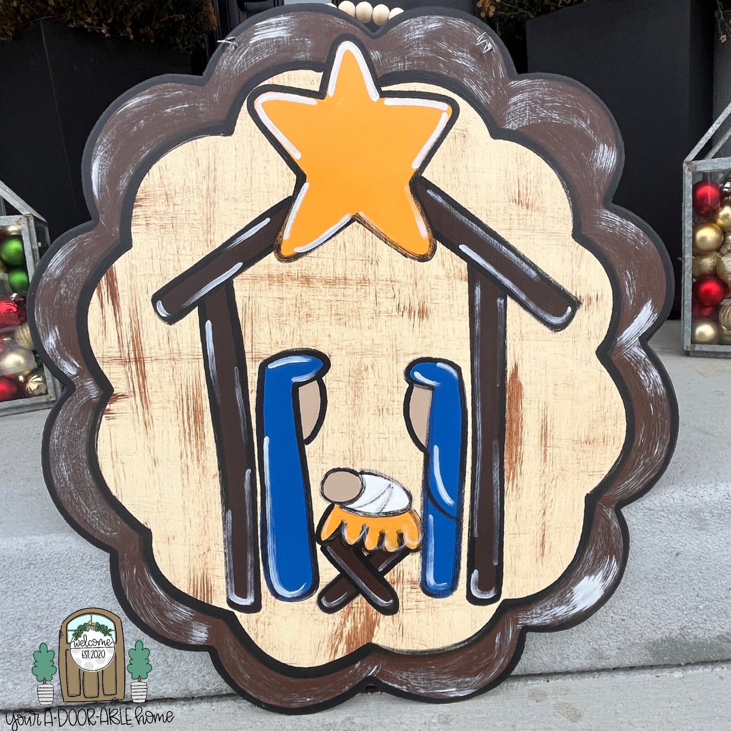 Nativity Scene Door Hanger