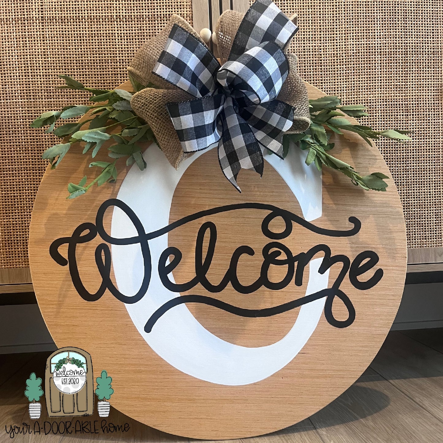 Welcome Initial Door Hanger