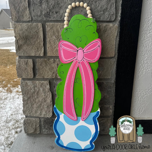 Bow Topiary Door Hanger