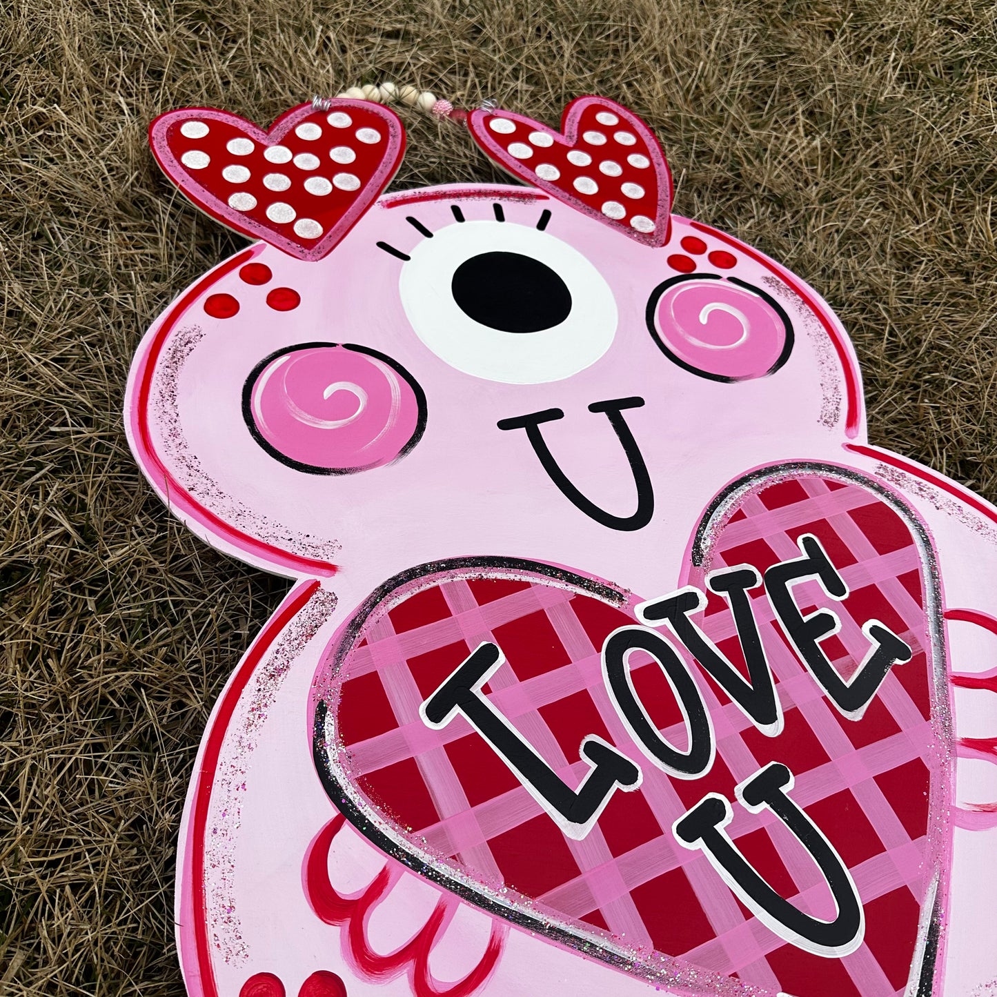 XL Love Bug Ribbon Leg Door Hanger