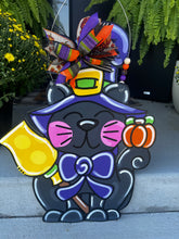 Load image into Gallery viewer, Halloween Kitty Door Hanger
