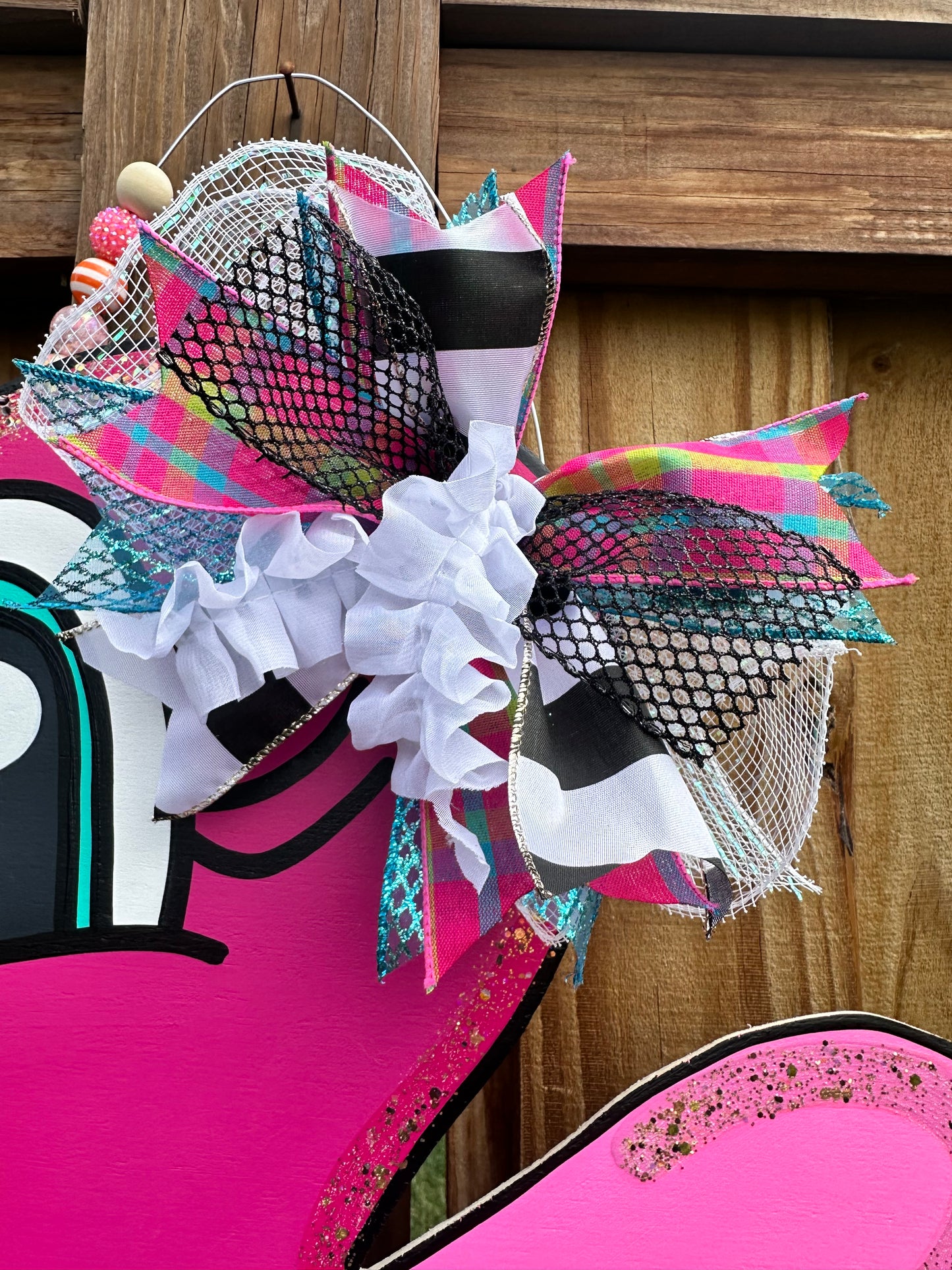 XL Flamingo Ribbon Leg Door Hanger