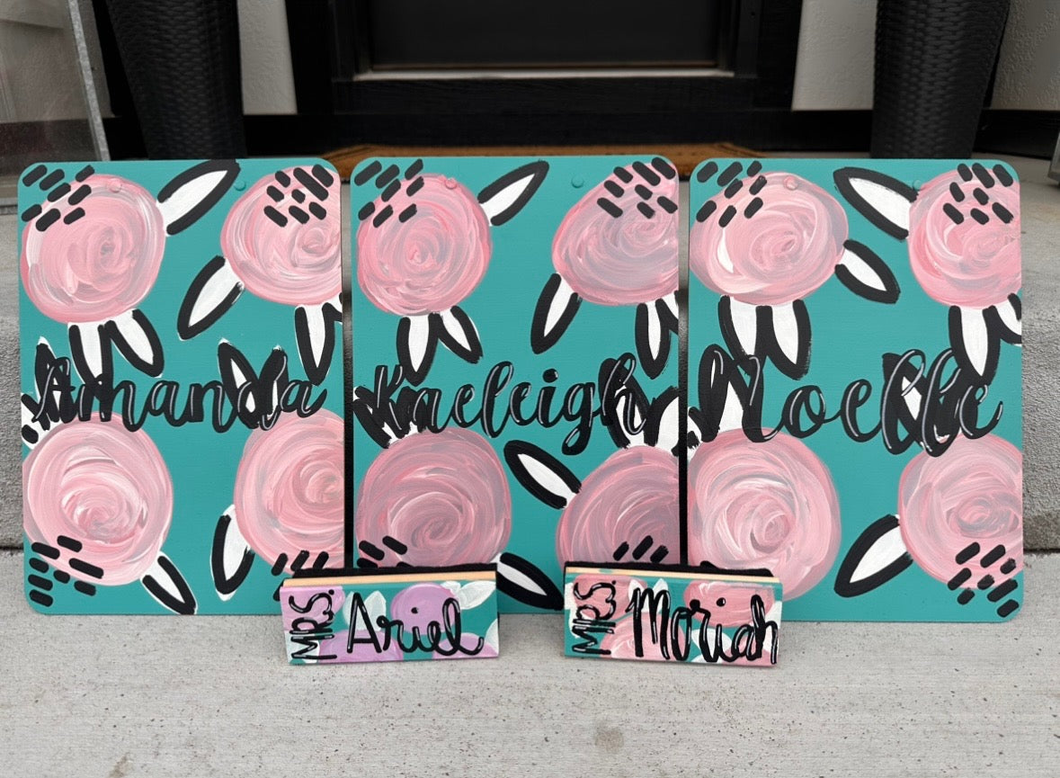 Blue and Pink Floral Eraser