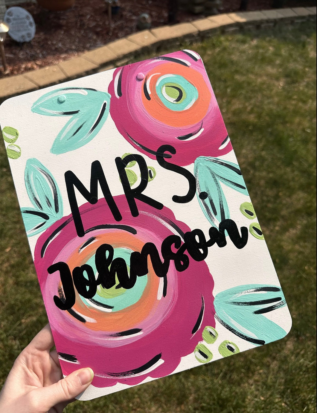 Rainbow Floral Clipboard