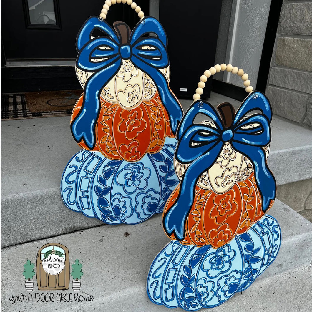 Chinoiserie Pumpkin Stack Door Hanger