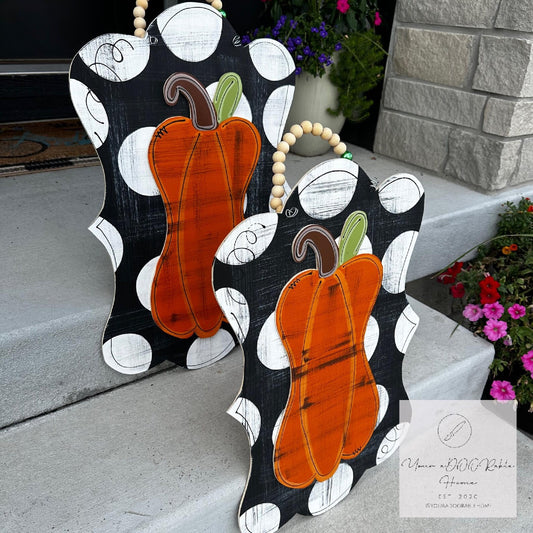Distressed Pumpkin Door Hanger