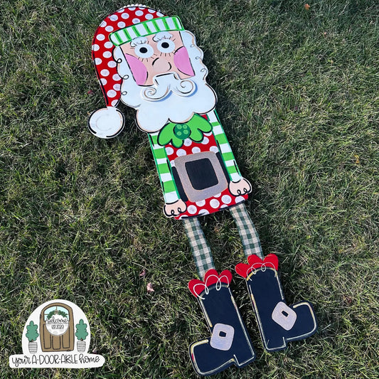 XL Ribbon Leg Santa Door Hanger