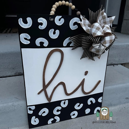 Hi Cheetah Door Hanger