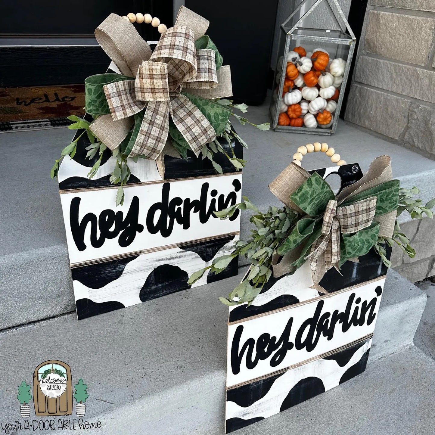 Hey Darlin' Cow Tag Door Hanger