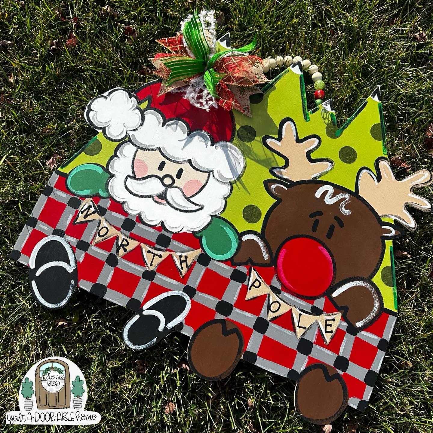 Santa and Reindeer Door Hanger