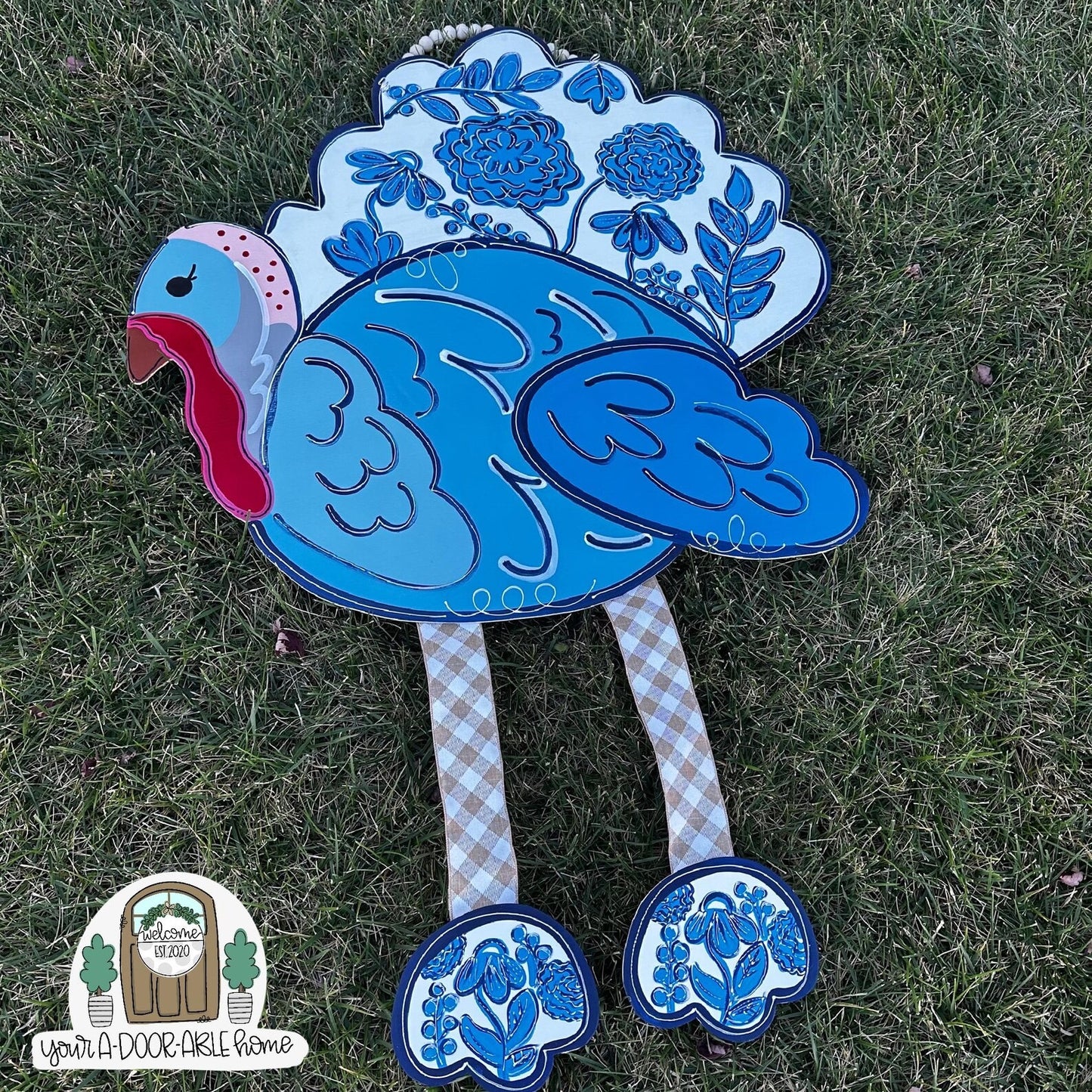 XL Ribbon Leg Turkey Door Hanger