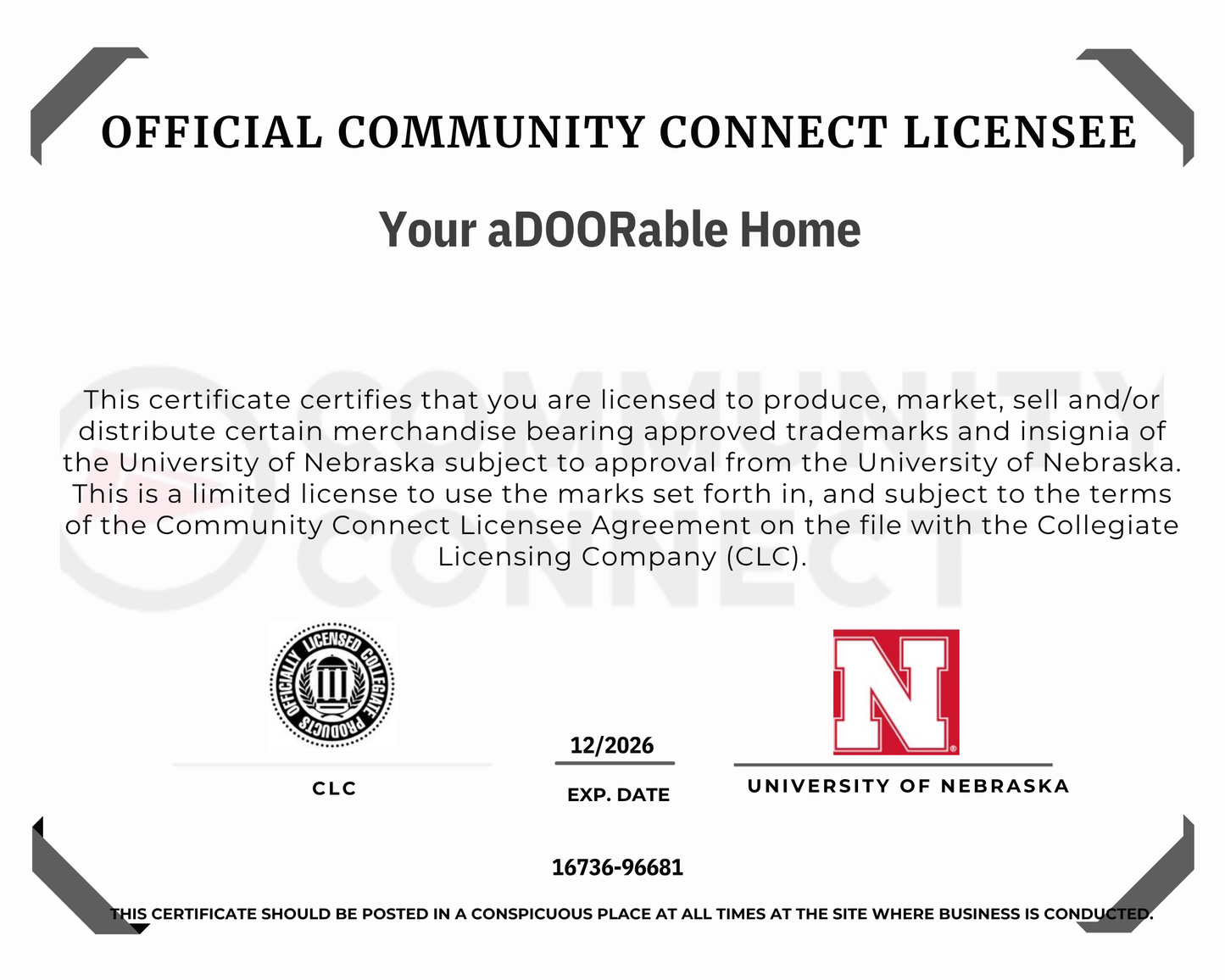 Husker Football Truck Door Hanger