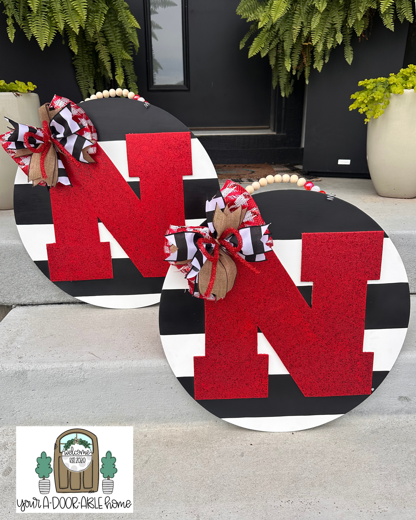 Husker Stripes Door Hanger