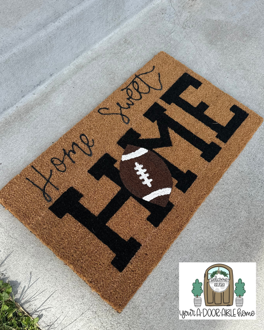 Home Sweet Home Football Door Mat