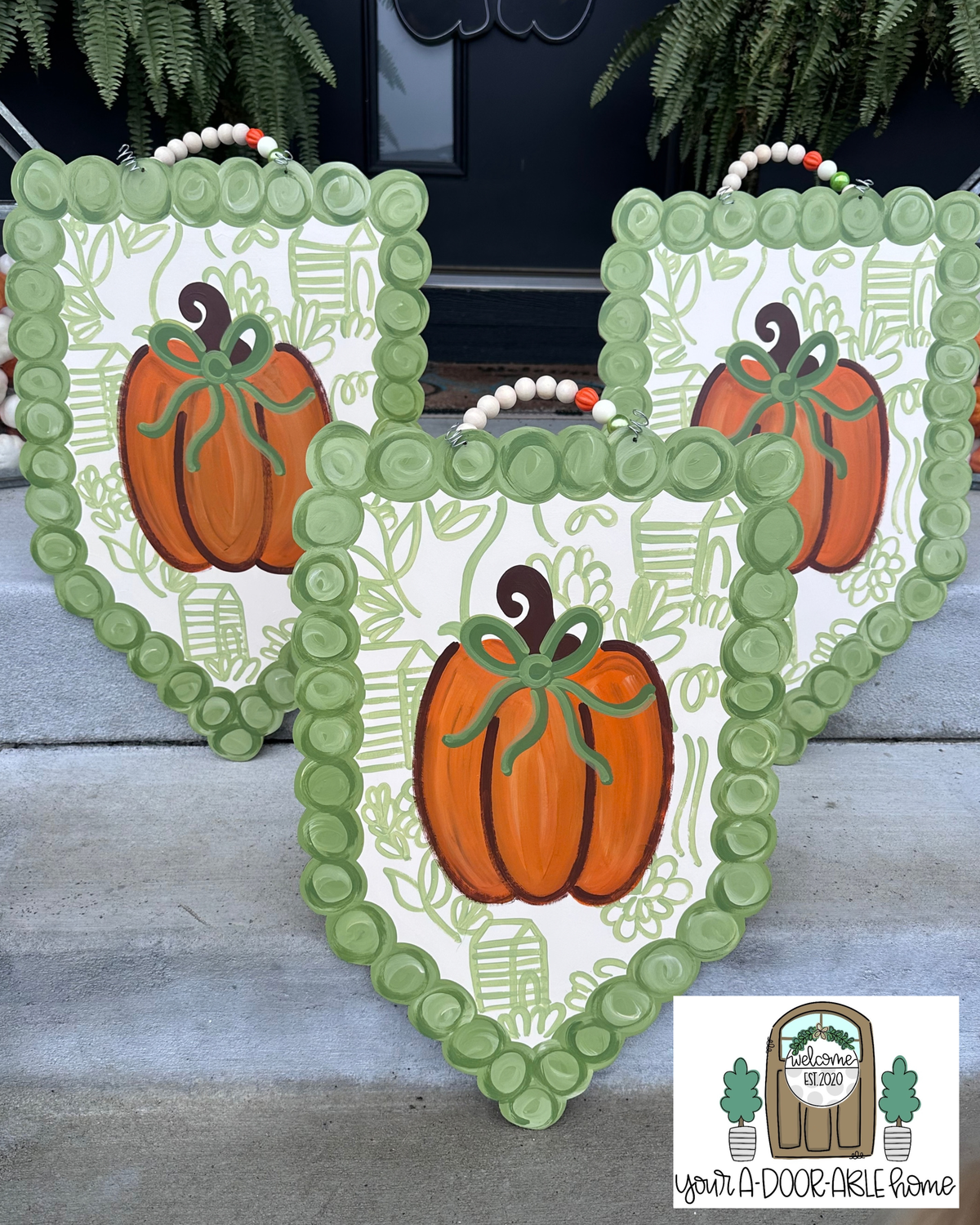 Pumpkin Pennant Door Hanger