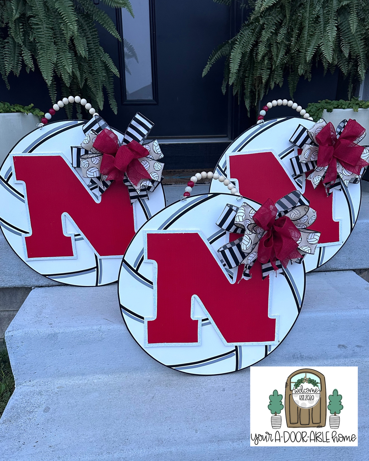 Husker Volleyball Door Hanger