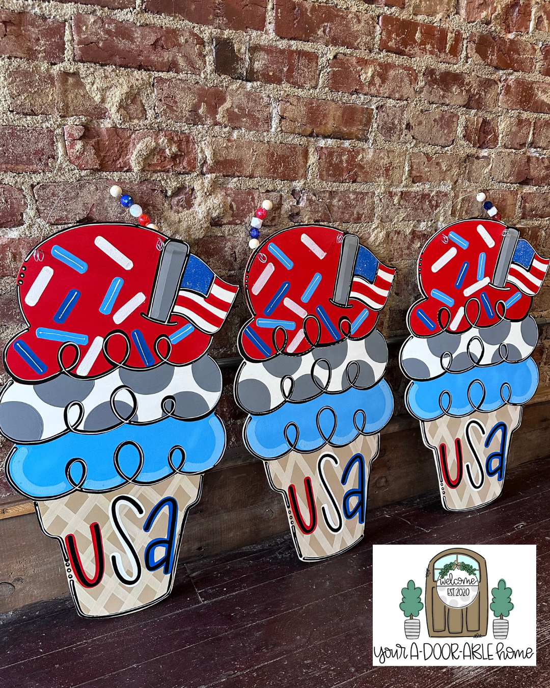 USA Ice Cream Door Hanger