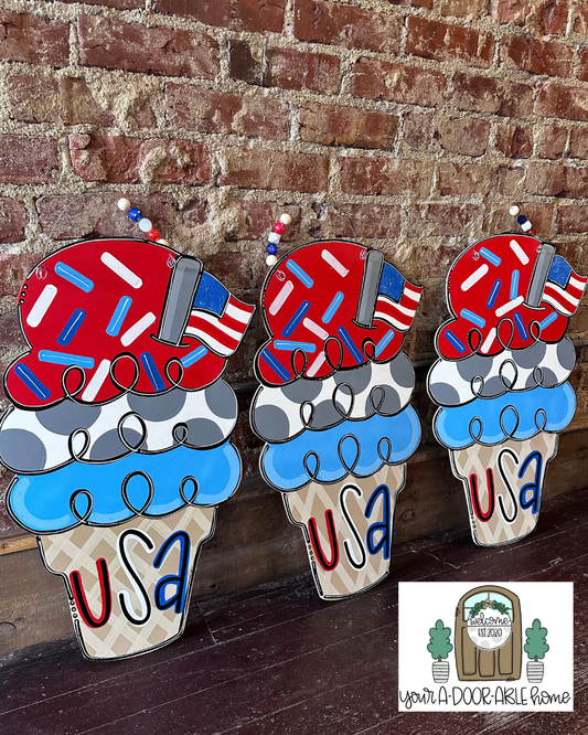 USA Ice Cream Door Hanger