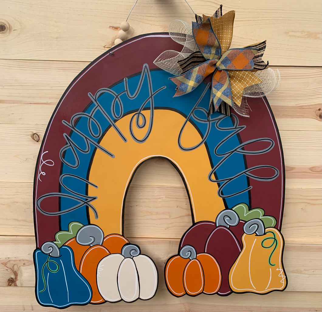 Happy Fall Rainbow Door Hanger