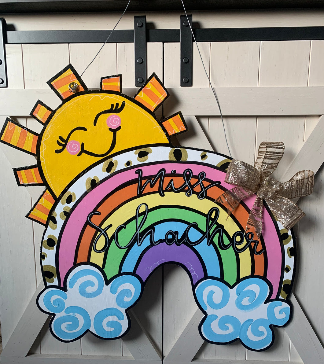 Sunshine and Rainbow Door Hanger