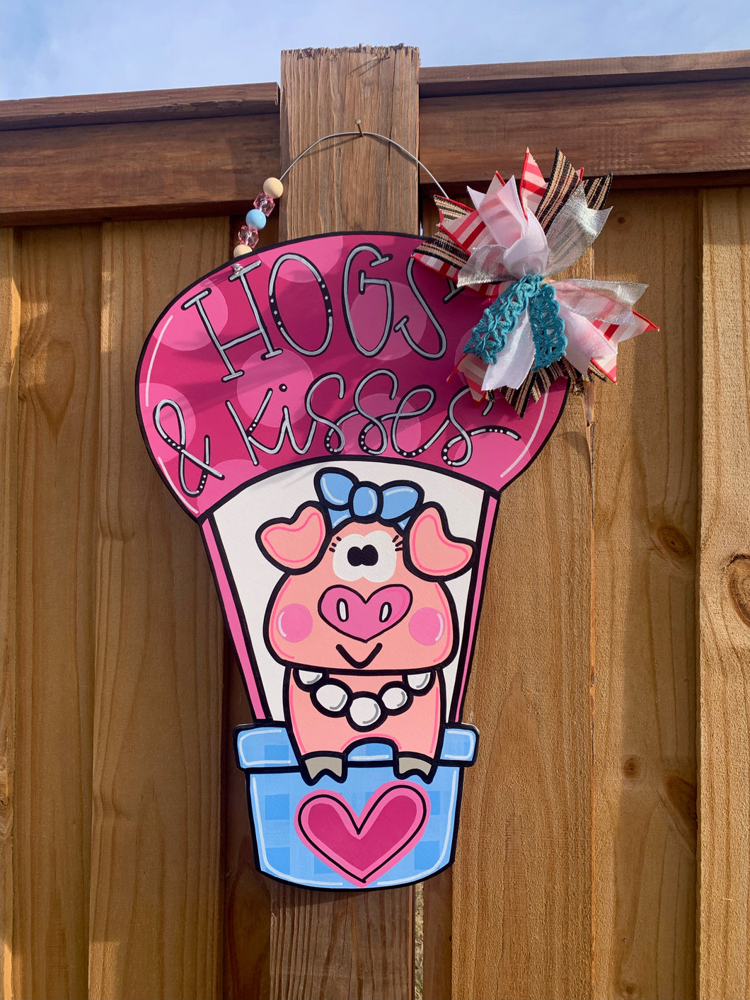 Hogs and Kisses Door Hanger