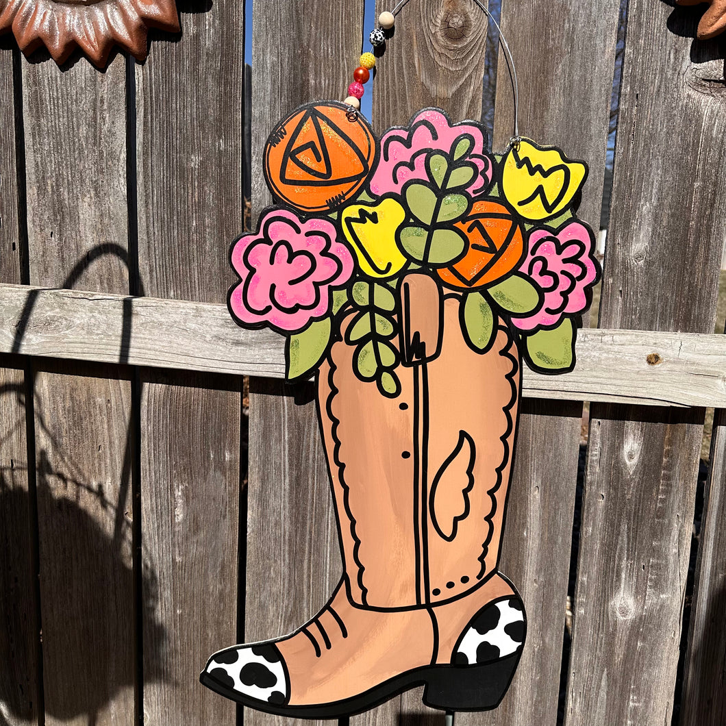 Cowgirl Boot Door Hanger