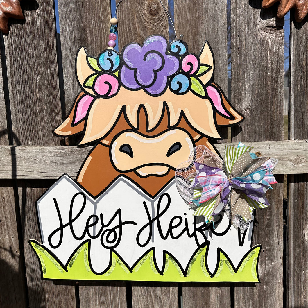 Hey Heifer Door Hanger