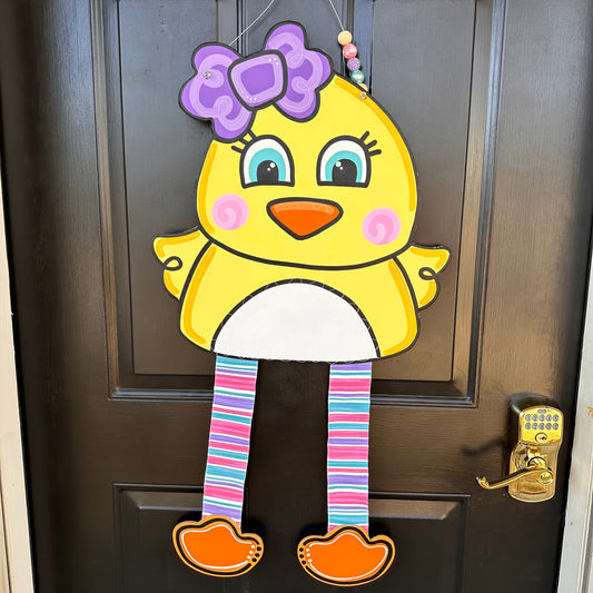 XL Ribbon Girl Ducky Leg Door Hanger