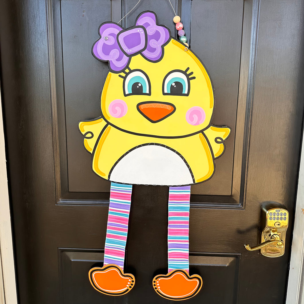 Girl Ducky Ribbon Leg Door Hanger