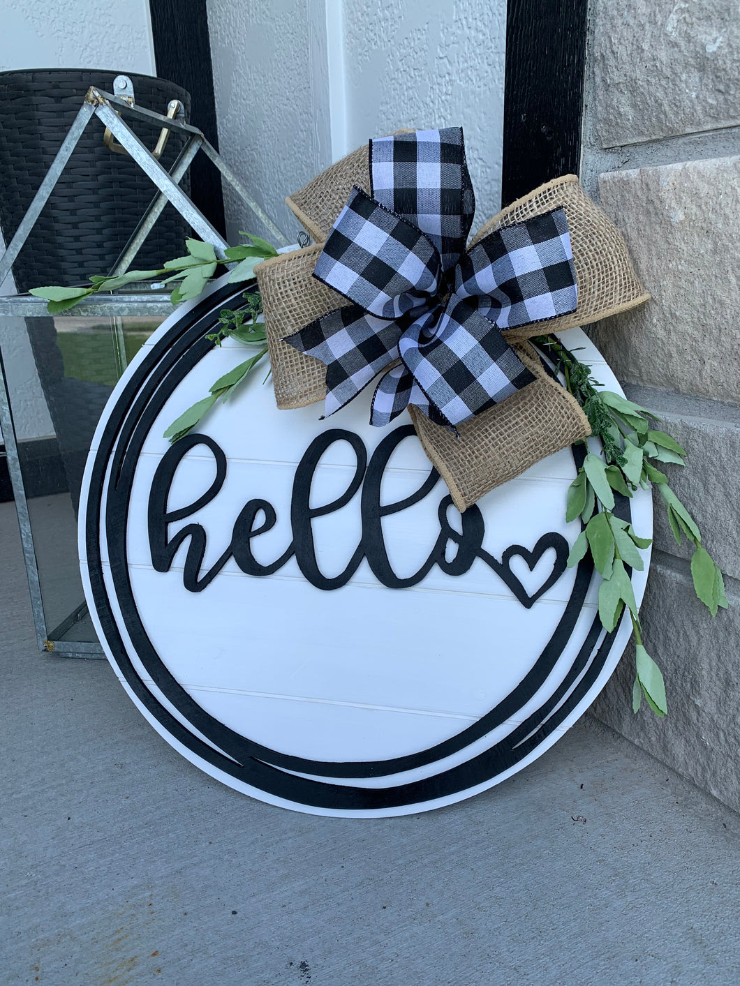 Hello 3D Shiplap Door Hanger