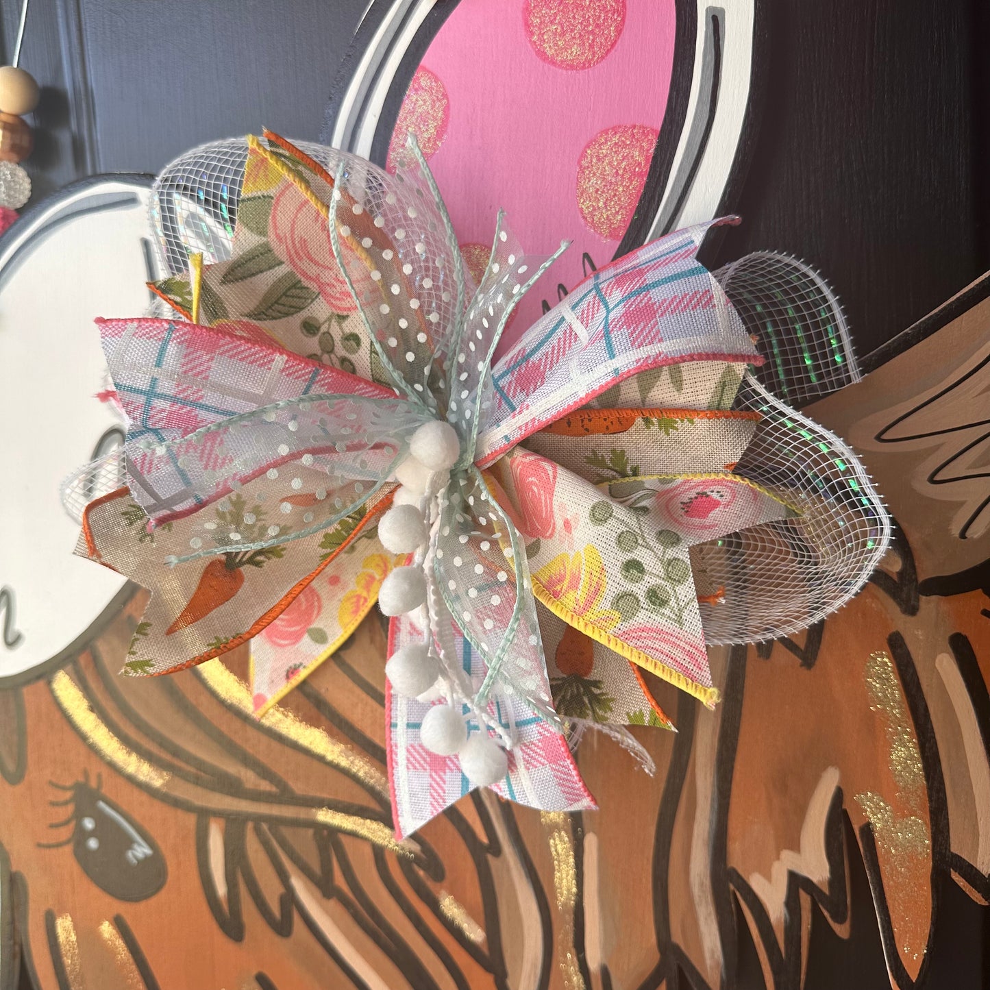 Highland Cow Easter Door Hanger